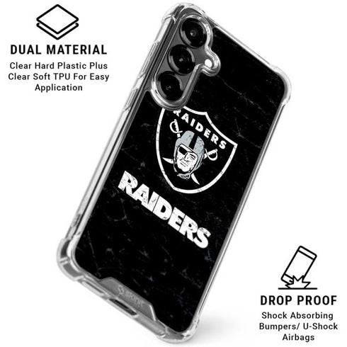 NFL Las Vegas Raiders Distressed Galaxy S26 Clear Case