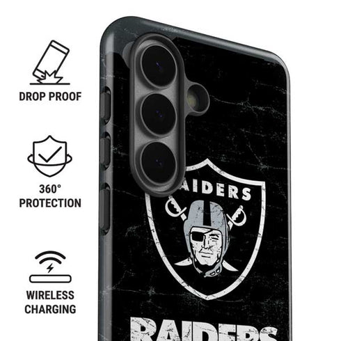NFL Las Vegas Raiders Distressed Galaxy S26 Impact Case