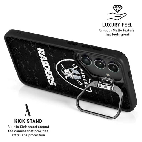 NFL Las Vegas Raiders Distressed Galaxy S26 Kickstand Case