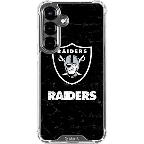 NFL Las Vegas Raiders Distressed Galaxy S26 Plus Clear Case