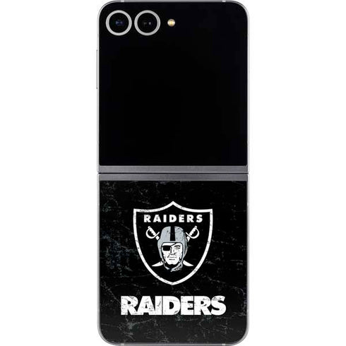 NFL Las Vegas Raiders Distressed Galaxy Z Flip6 Skin