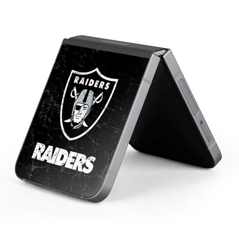 NFL Las Vegas Raiders Distressed Galaxy Z Flip6 Skin