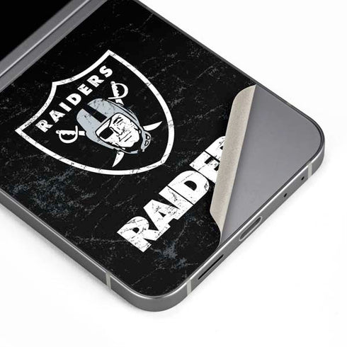 NFL Las Vegas Raiders Distressed Galaxy Z Flip6 Skin
