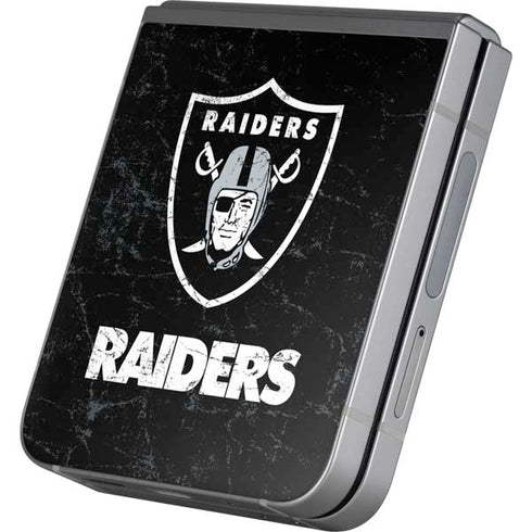NFL Las Vegas Raiders Distressed Galaxy Z Flip6 Skin