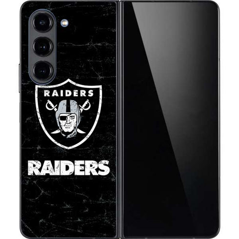 NFL Las Vegas Raiders Distressed Galaxy Z Fold5 5G Skin