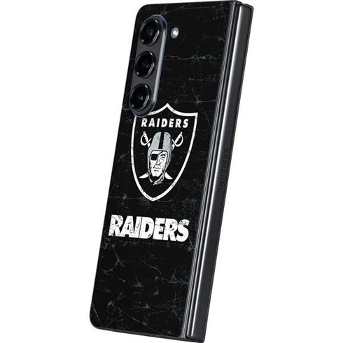 NFL Las Vegas Raiders Distressed Galaxy Z Fold5 5G Skin