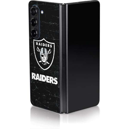 NFL Las Vegas Raiders Distressed Galaxy Z Fold5 5G Skin
