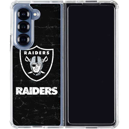 NFL Las Vegas Raiders Distressed Galaxy Z Fold6 Clear Case