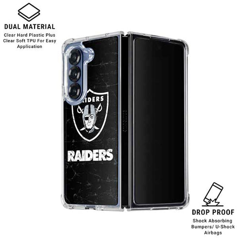 NFL Las Vegas Raiders Distressed Galaxy Z Fold6 Clear Case
