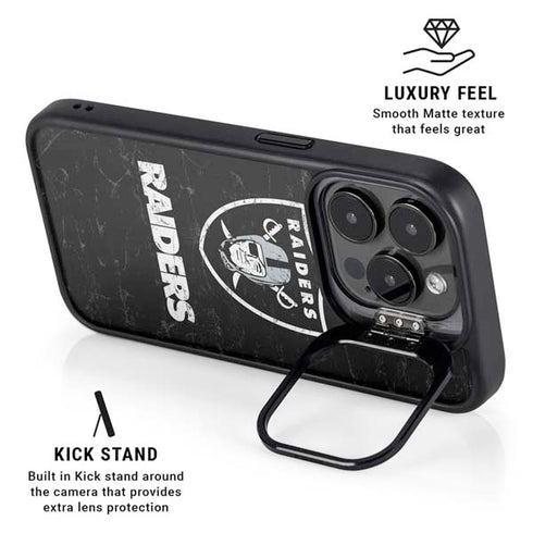 NFL Las Vegas Raiders Distressed iPhone 13 Pro Kickstand Case