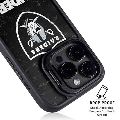NFL Las Vegas Raiders Distressed iPhone 14 Pro Kickstand Case