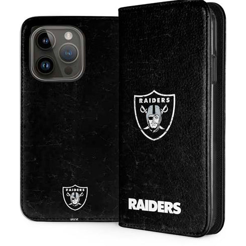 NFL Las Vegas Raiders Distressed iPhone 15 Pro Folio Case