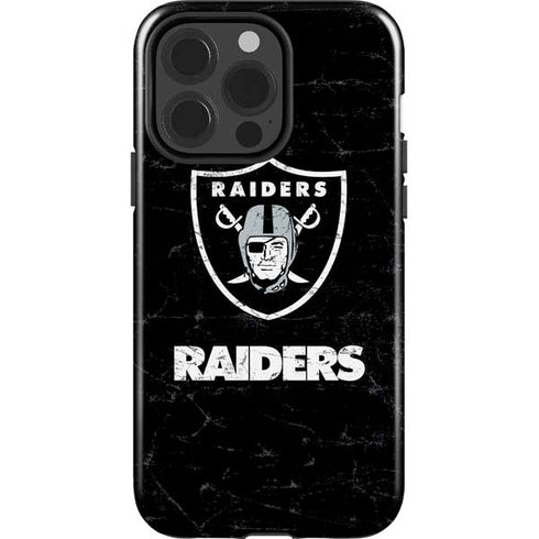 NFL Las Vegas Raiders Distressed iPhone 15 Pro Impact Case