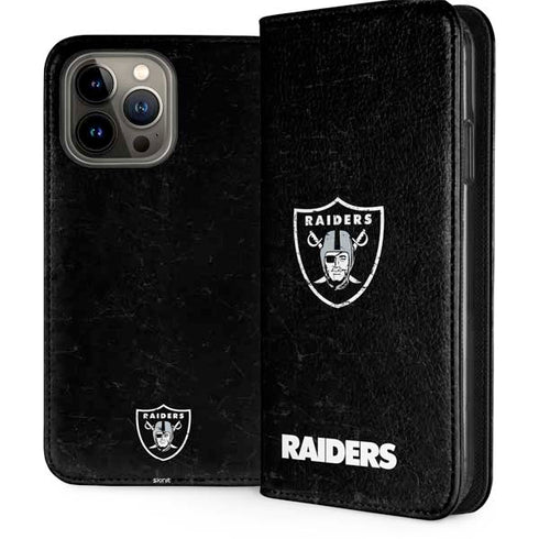 NFL Las Vegas Raiders Distressed iPhone 15 Pro Max Folio Case