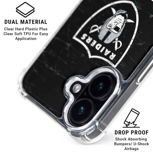 NFL Las Vegas Raiders Distressed iPhone 16 MagSafe Case