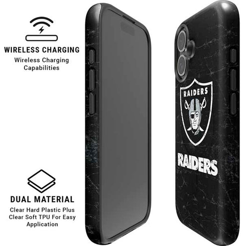 NFL Las Vegas Raiders Distressed iPhone 16 Magsafe Impact Case