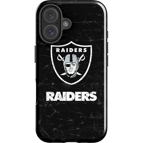 NFL Las Vegas Raiders Distressed iPhone 16 Plus Impact Case