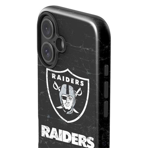 NFL Las Vegas Raiders Distressed iPhone 16 Plus Impact Case