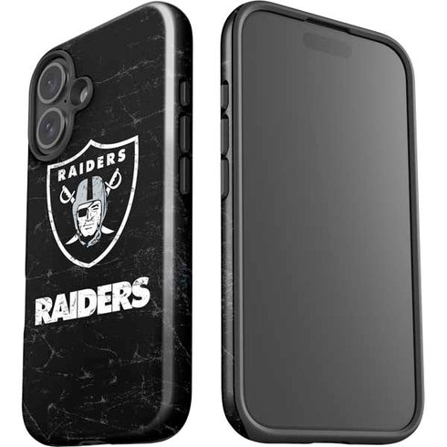 NFL Las Vegas Raiders Distressed iPhone 16 Plus Impact Case