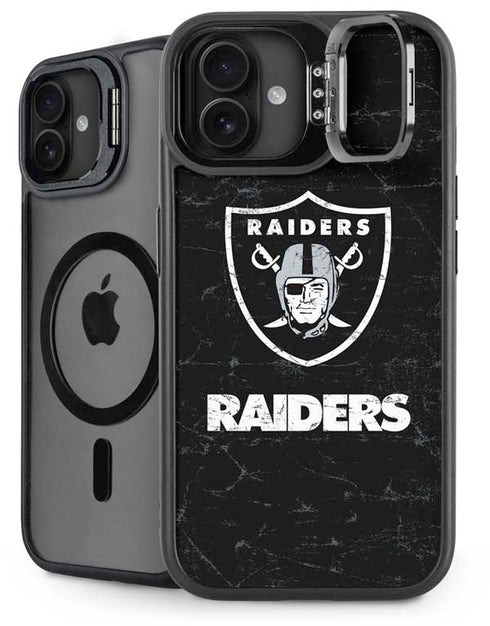 NFL Las Vegas Raiders Distressed iPhone 16 Plus Kickstand Case