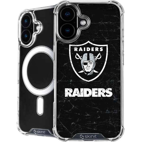 NFL Las Vegas Raiders Distressed iPhone 16 Plus MagSafe Case