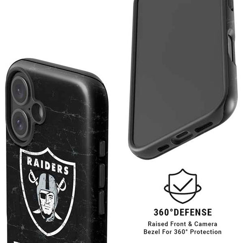 NFL Las Vegas Raiders Distressed iPhone 16 Plus Magsafe Impact Case