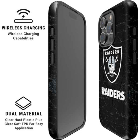 NFL Las Vegas Raiders Distressed iPhone 16 Pro Magsafe Impact Case