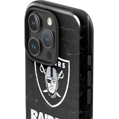 NFL Las Vegas Raiders Distressed iPhone 16 Pro Max Impact Case