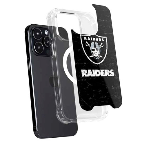NFL Las Vegas Raiders Distressed iPhone 16 Pro Max MagSafe Case