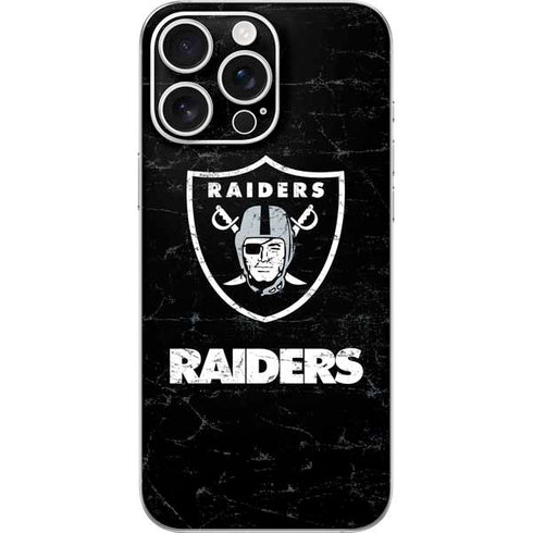 NFL Las Vegas Raiders Distressed iPhone 16 Pro Max Skin