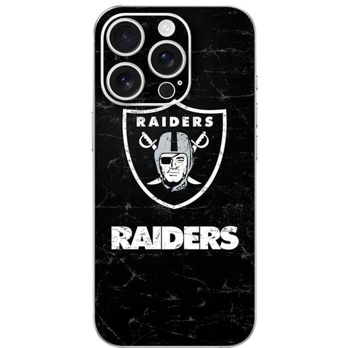NFL Las Vegas Raiders Distressed iPhone 16 Pro Skin