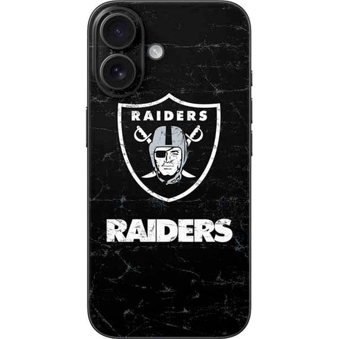 NFL Las Vegas Raiders Distressed iPhone 16 Skin