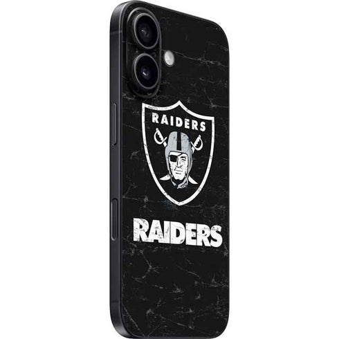 NFL Las Vegas Raiders Distressed iPhone 16 Skin