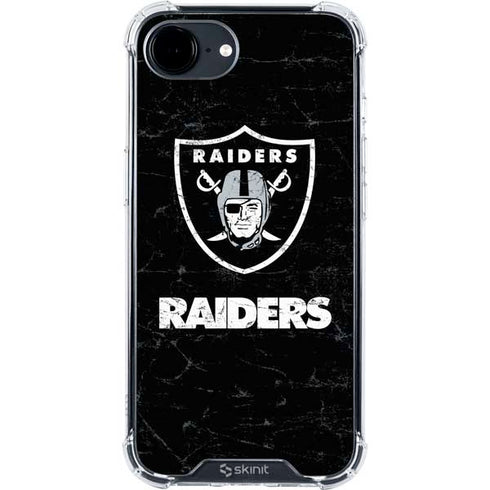 NFL Las Vegas Raiders Distressed iPhone 16e Clear Case