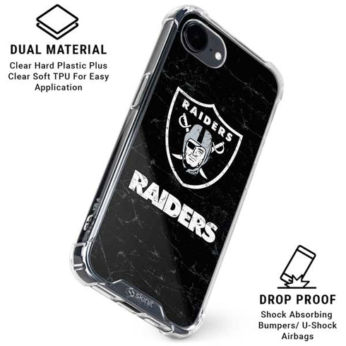 NFL Las Vegas Raiders Distressed iPhone 16e Clear Case
