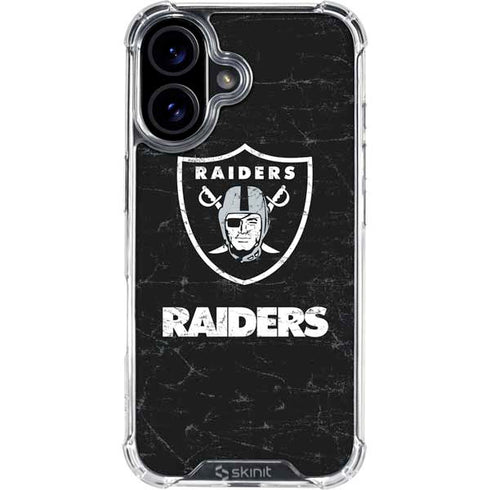 NFL Las Vegas Raiders Distressed iPhone 17 Clear Case
