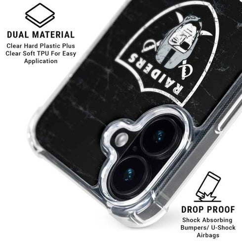 NFL Las Vegas Raiders Distressed iPhone 17 Clear Case