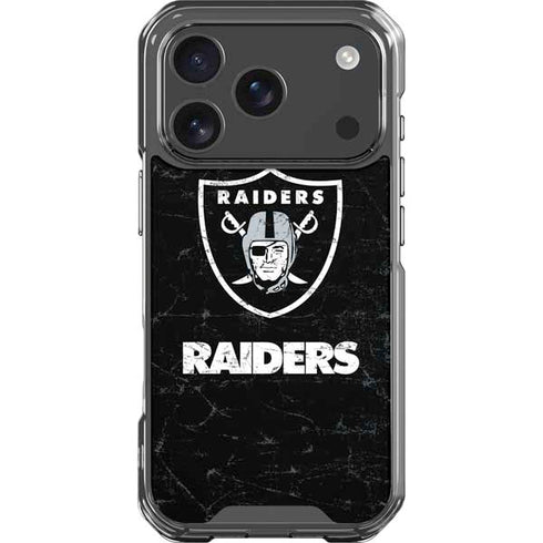 NFL Las Vegas Raiders Distressed iPhone 18 Pro Clear Case