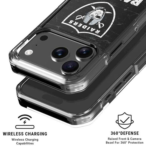 NFL Las Vegas Raiders Distressed iPhone 18 Pro Clear Case
