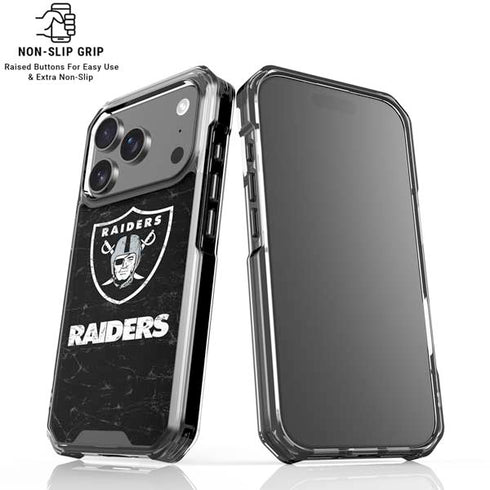 NFL Las Vegas Raiders Distressed iPhone 18 Pro Clear Case