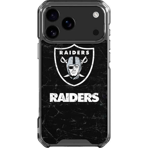 NFL Las Vegas Raiders Distressed iPhone 18 Pro Max Clear Case