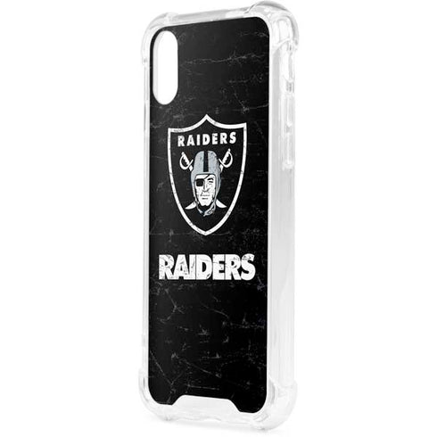 NFL Las Vegas Raiders Distressed iPhone XS Clear Case