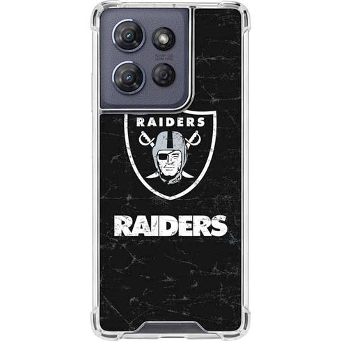 NFL Las Vegas Raiders Distressed Moto G 5G (2025) Clear Case