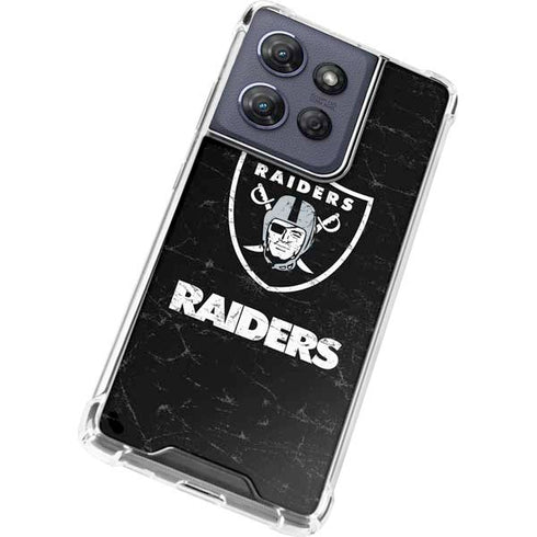 NFL Las Vegas Raiders Distressed Moto G 5G (2025) Clear Case
