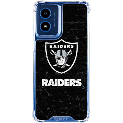 NFL Las Vegas Raiders Distressed Moto G 5G (2024) Clear Case