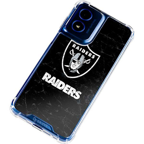 NFL Las Vegas Raiders Distressed Moto G Play 4G (2024) Clear Case