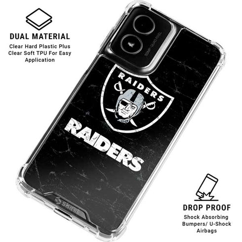 NFL Las Vegas Raiders Distressed Moto G Power 5G (2024) Clear Case