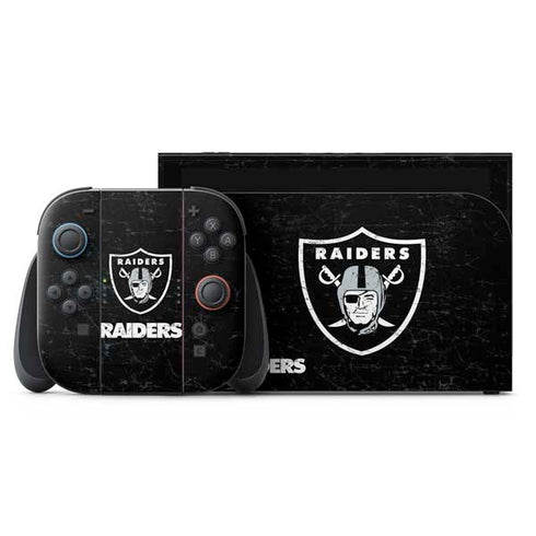 NFL Las Vegas Raiders Distressed Nintendo Skins