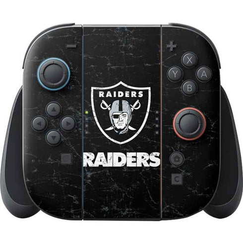 NFL Las Vegas Raiders Distressed Nintendo Skins