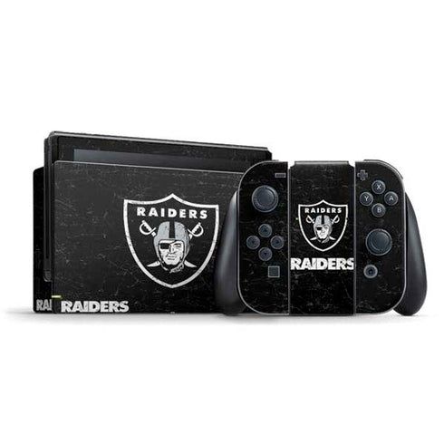 NFL Las Vegas Raiders Distressed Nintendo Switch Bundle Skin